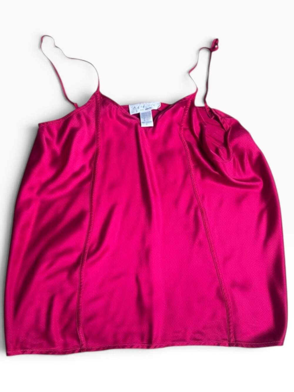 Art of Silk Tie Rack 100% Silk Fuchsia Camisole Tank Top